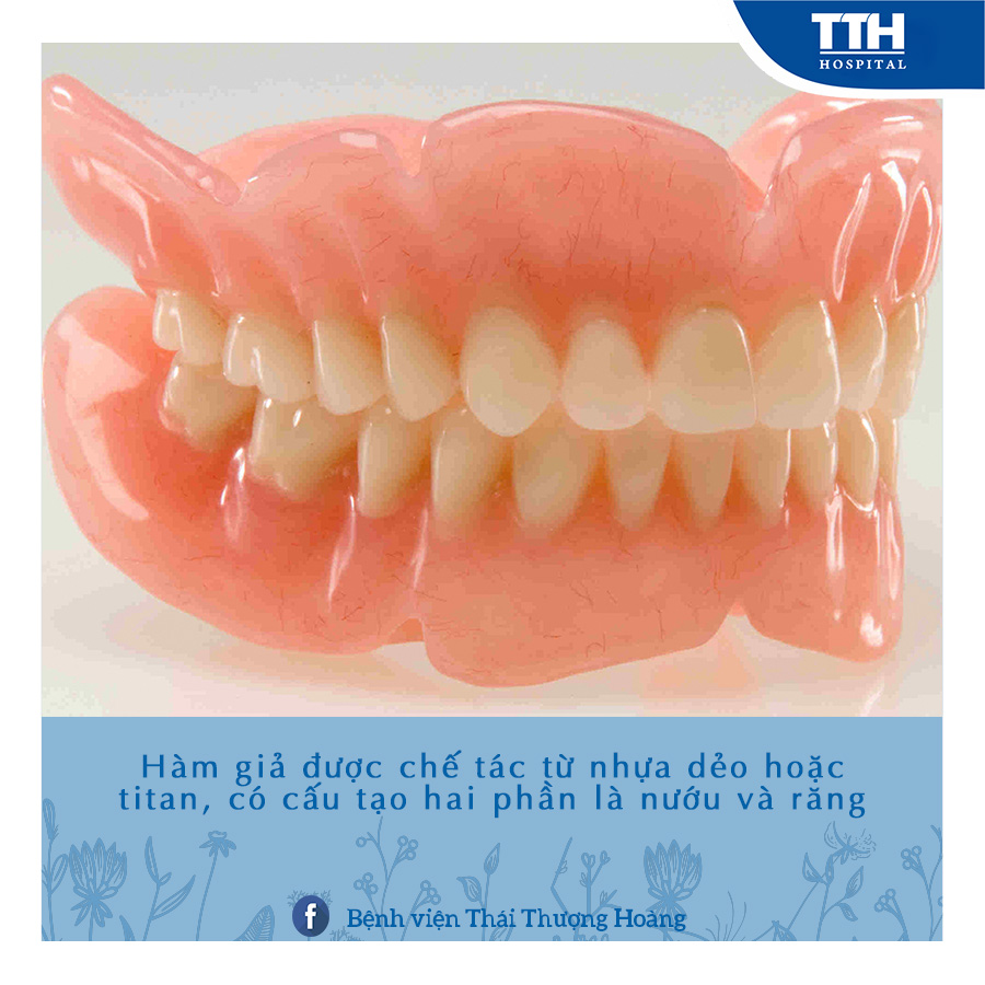 Hàm tháo lắp là phương pháp sử dụng hàm giả được chế tác từ nhựa dẻo hoặc titan
