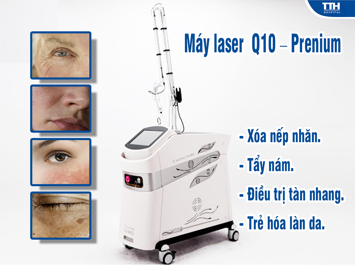 Xóa da nhăn bằng laser Q10 - Prenium