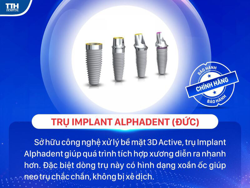 Cấu tạo của trụ Implant Alphadent