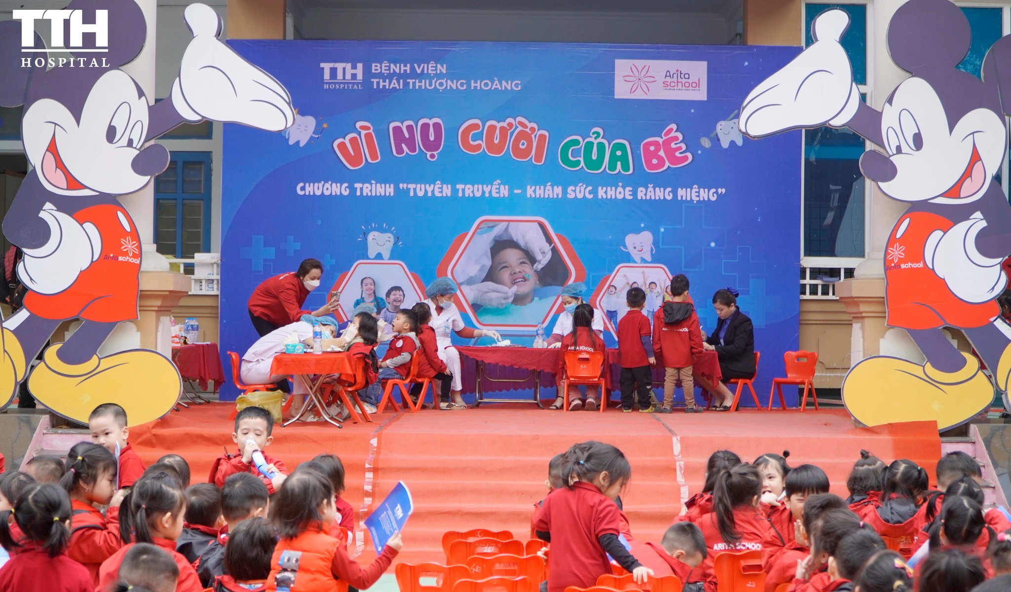các cháu mầm non Arita tham gia chương trình Nha Khoa Học Đường năm 2023 do bệnh viện Thái Thượng Hoàng tổ chức